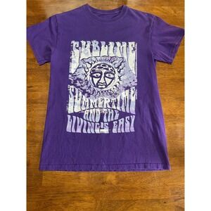 Sublime Summertime and the Living is Easy Purple Graphic Band T-Shirt Small